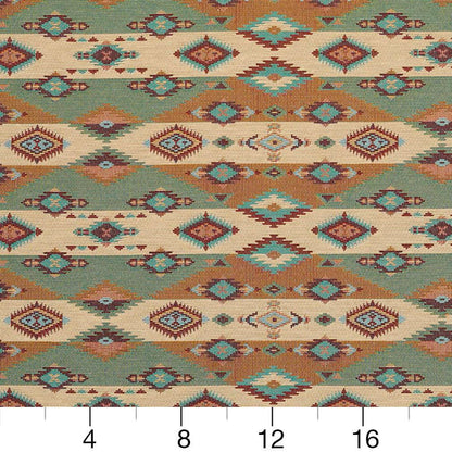 D2011 Abstract & Geometric,Global,Southwestern Jade Aqua & Teal,Orange & Rust Charlotte Fabrics