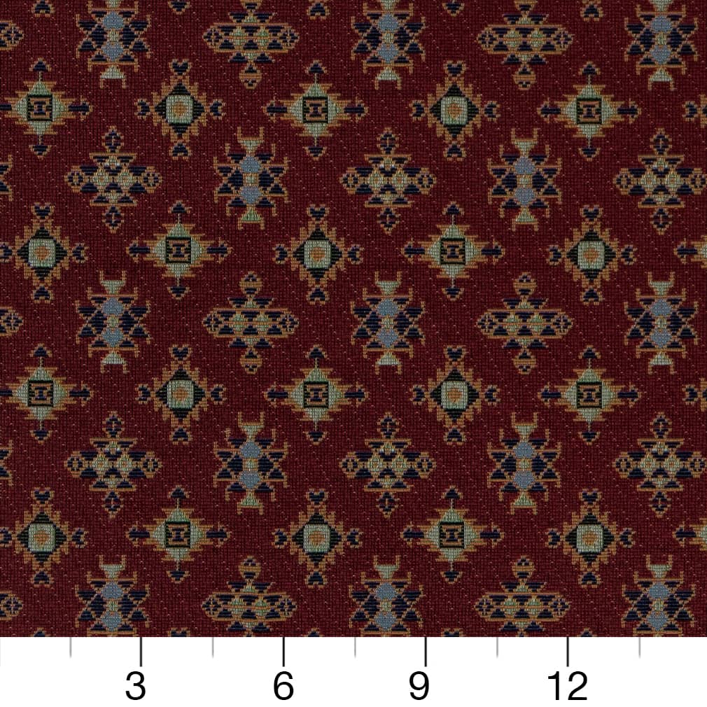 D2012 Global,Small Scale,Southwestern Claret Red & Burgundy Charlotte Fabrics