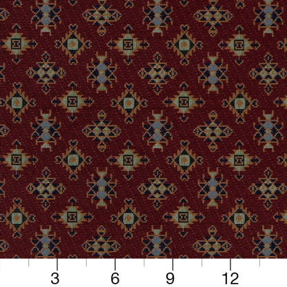 D2012 Global,Small Scale,Southwestern Claret Red & Burgundy Charlotte Fabrics