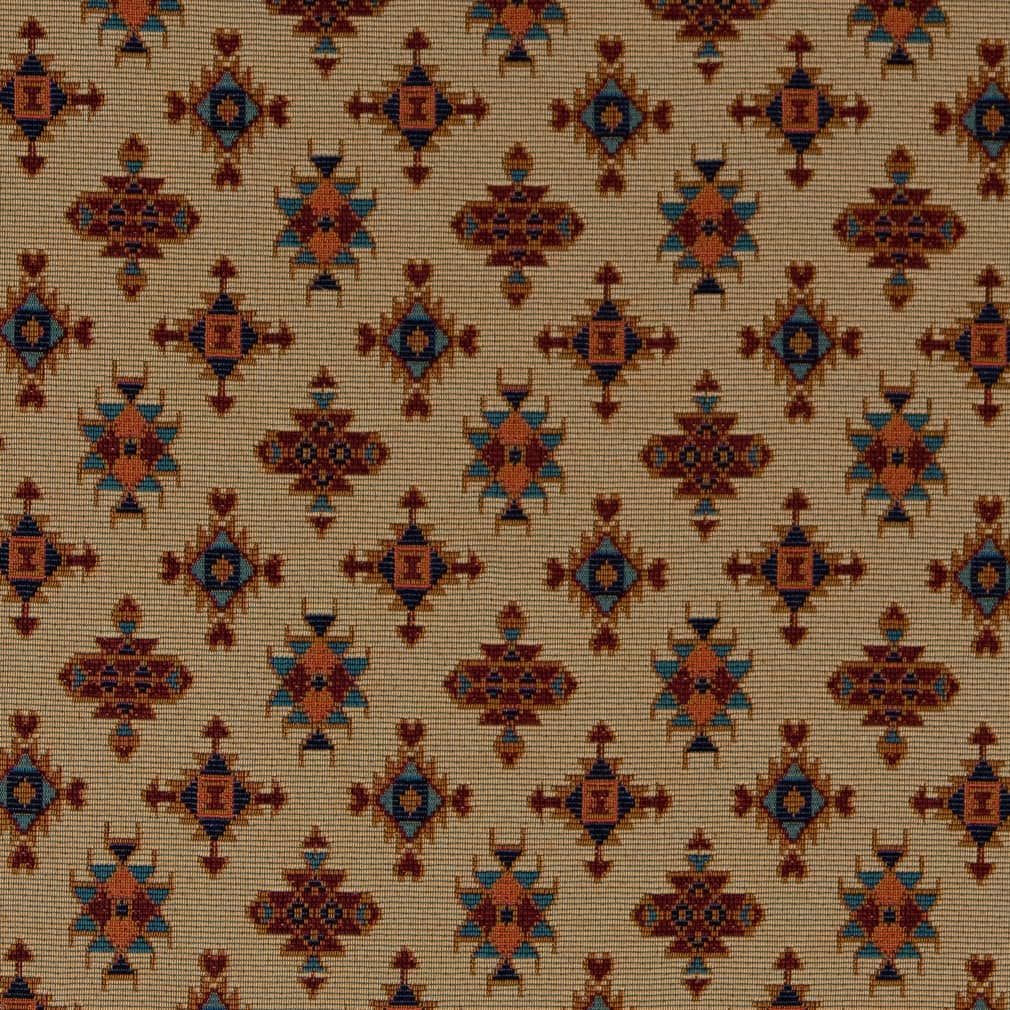 D2013 Global,Small Scale,Southwestern Parchment Orange & Rust Charlotte Fabrics