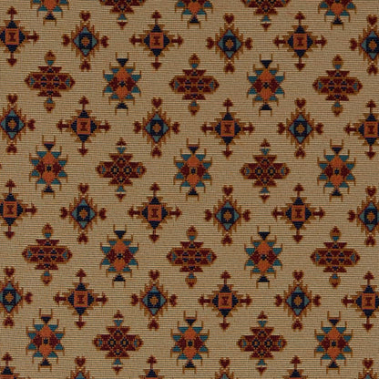 D2013 Global,Small Scale,Southwestern Parchment Orange & Rust Charlotte Fabrics