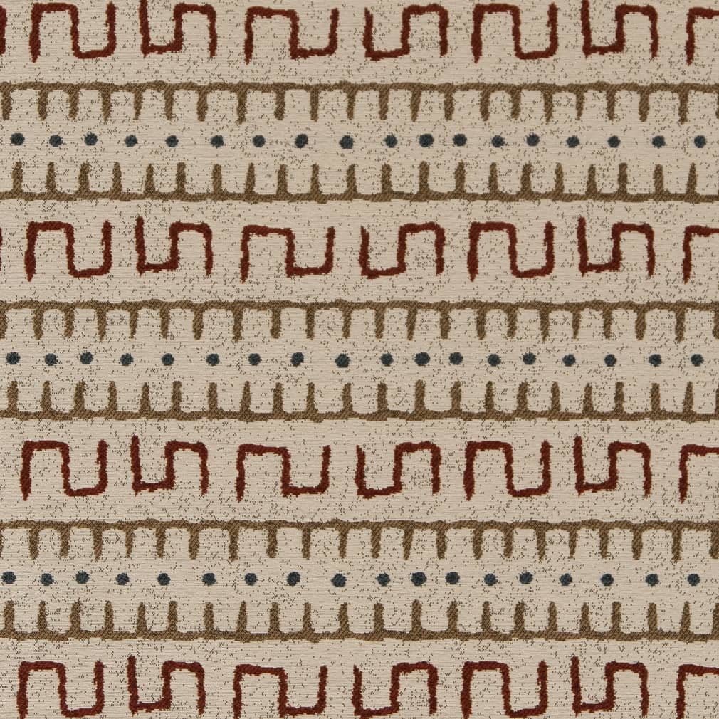 D2032 Abstract & Geometric,Global,Southwestern Brick Beige & Taupe,Red & Burgundy Charlotte Fabrics