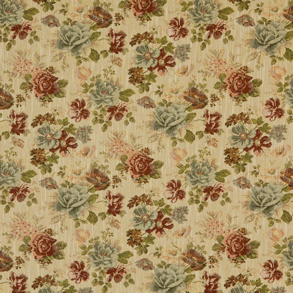 D2042 Floral Garden Orange & Rust Charlotte Fabrics
