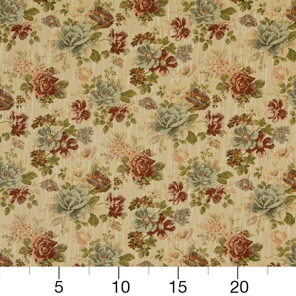 D2042 Floral Garden Orange & Rust Charlotte Fabrics