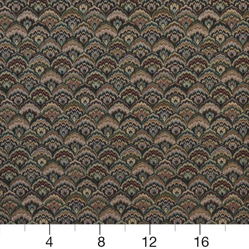 D2044 Small Scale Spice Fan Blue,Green Charlotte Fabrics