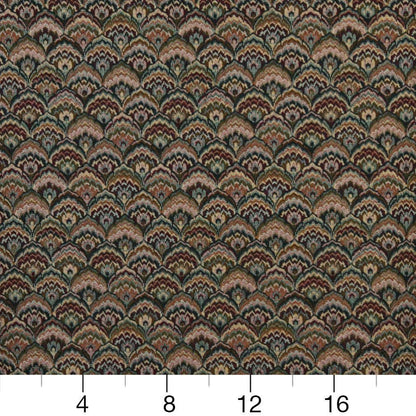 D2044 Small Scale Spice Fan Blue,Green Charlotte Fabrics