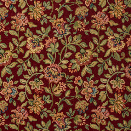 D2048 Floral Wine Red & Burgundy Charlotte Fabrics
