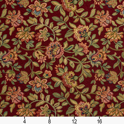 D2048 Floral Wine Red & Burgundy Charlotte Fabrics