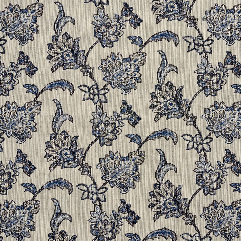 D2051 Floral Persian Blue Blue Charlotte Fabrics