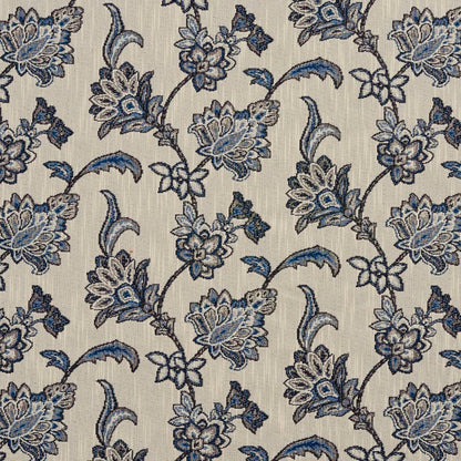 D2051 Floral Persian Blue Blue Charlotte Fabrics