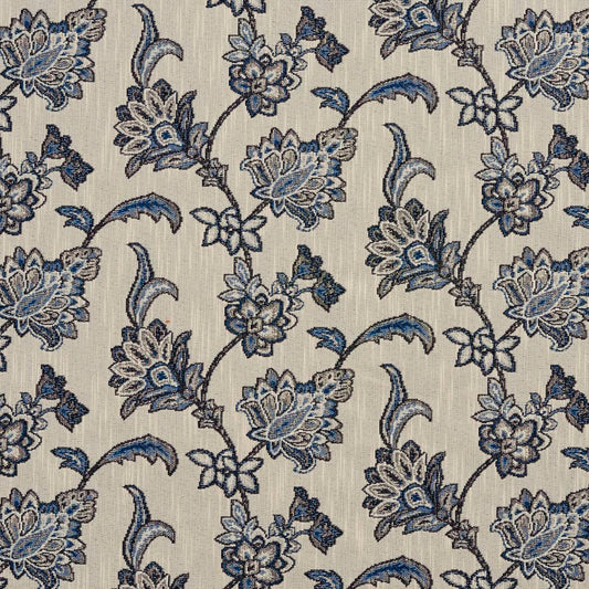 D2051 Floral Persian Blue Blue Charlotte Fabrics