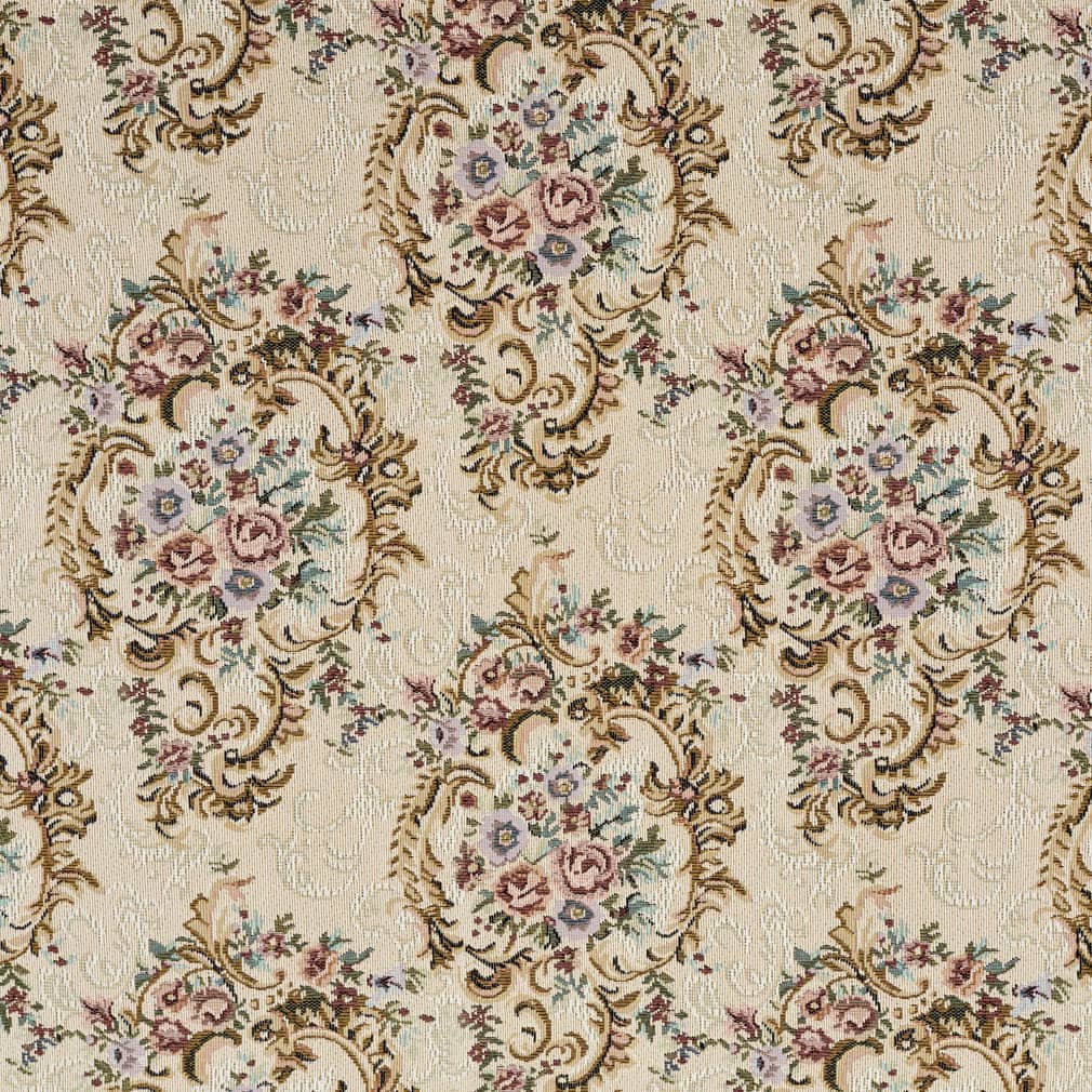 D2052 Floral Victoria Gold & Yellow,Pink Charlotte Fabrics