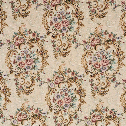 D2052 Floral Victoria Gold & Yellow,Pink Charlotte Fabrics
