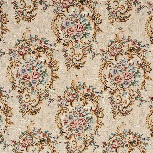 D2052 Floral Victoria Gold & Yellow,Pink Charlotte Fabrics
