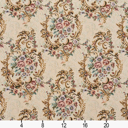 D2052 Floral Victoria Gold & Yellow,Pink Charlotte Fabrics