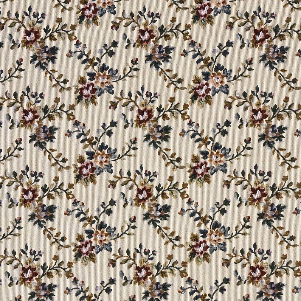 D2054 Floral Praline Red & Burgundy Charlotte Fabrics