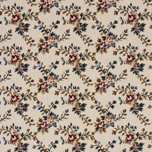 D2054 Floral Praline Red & Burgundy Charlotte Fabrics