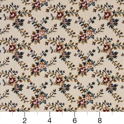 D2054 Floral Praline Red & Burgundy Charlotte Fabrics