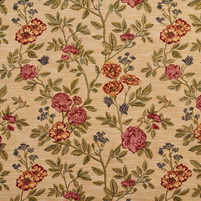 D2057 Floral Ecru Bouquet Pink Charlotte Fabrics