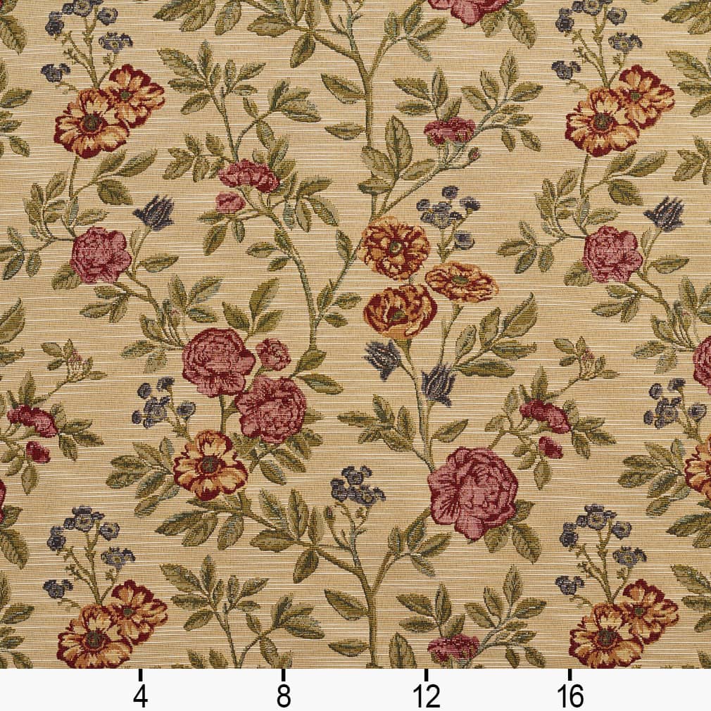 D2057 Floral Ecru Bouquet Pink Charlotte Fabrics