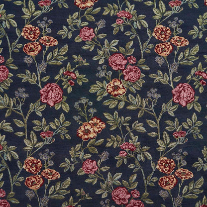 D2058 Floral Navy Bouquet Blue Charlotte Fabrics