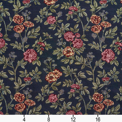 D2058 Floral Navy Bouquet Blue Charlotte Fabrics