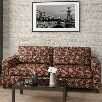 D2059 Floral Merlot Bouquet Red & Burgundy Charlotte Fabrics