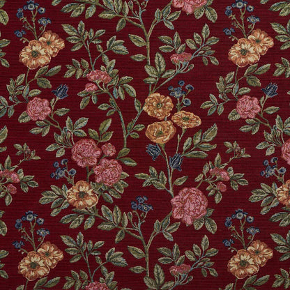 D2059 Floral Merlot Bouquet Red & Burgundy Charlotte Fabrics