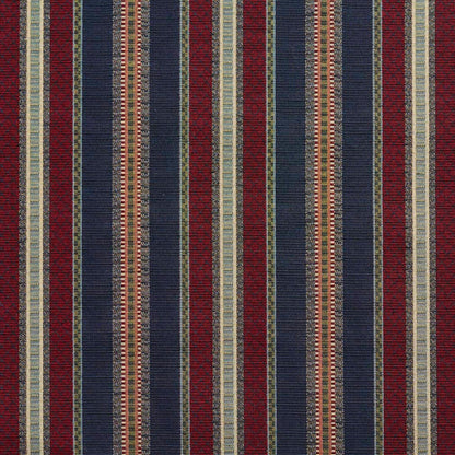 D2061 Stripe Navy Stripe Blue,Red & Burgundy Charlotte Fabrics
