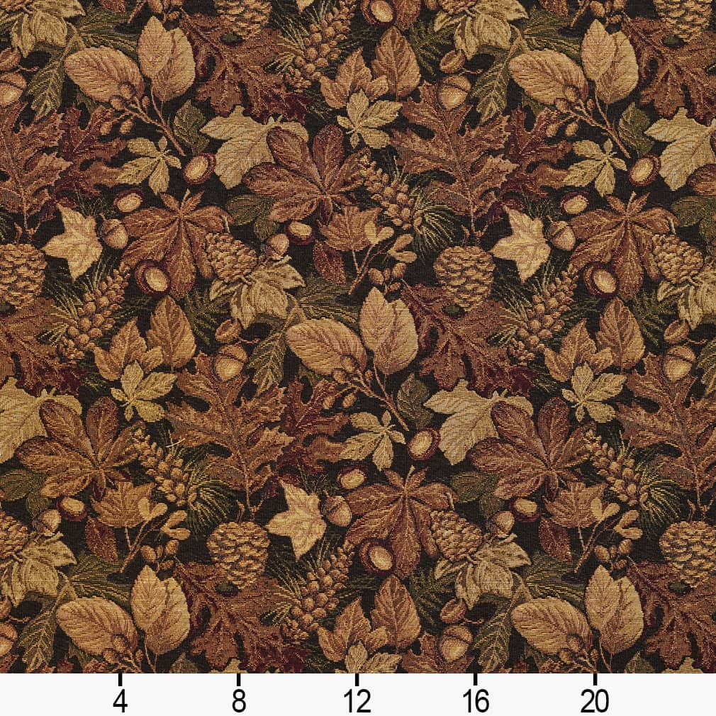D2062 Leaves Woodland Brown Charlotte Fabrics