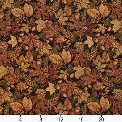 D2062 Leaves Woodland Brown Charlotte Fabrics