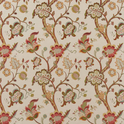 D2073 Floral Rose Coral & Peach,Orange & Rust Charlotte Fabrics