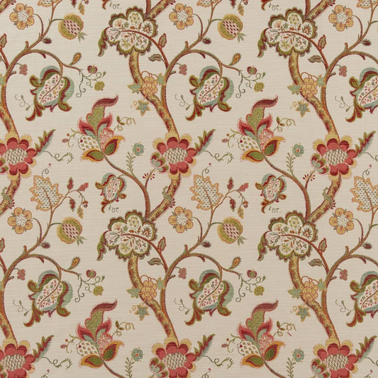 D2073 Floral Rose Coral & Peach,Orange & Rust Charlotte Fabrics
