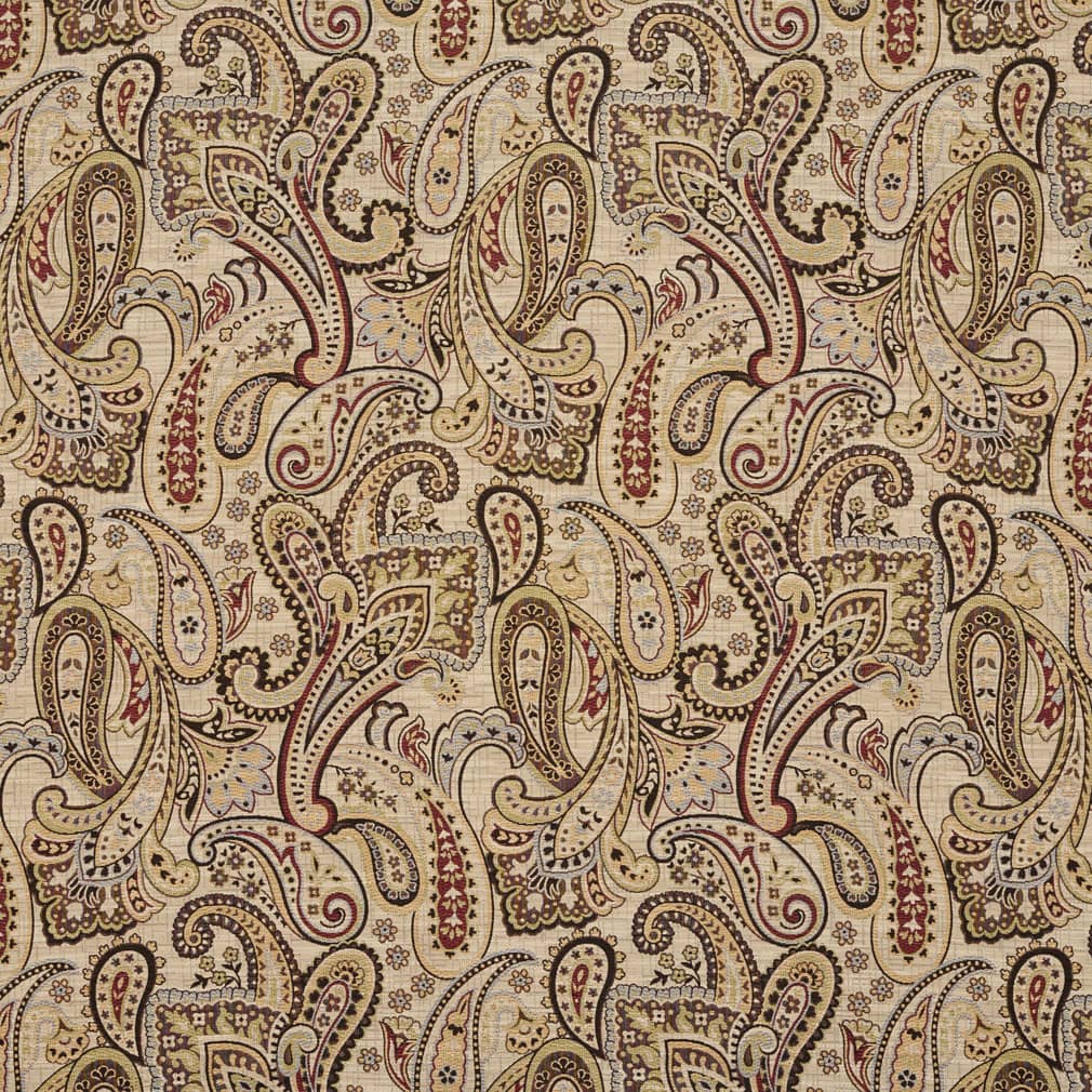 D2075 Paisley Veranda Phoenix Red & Burgundy Charlotte Fabrics