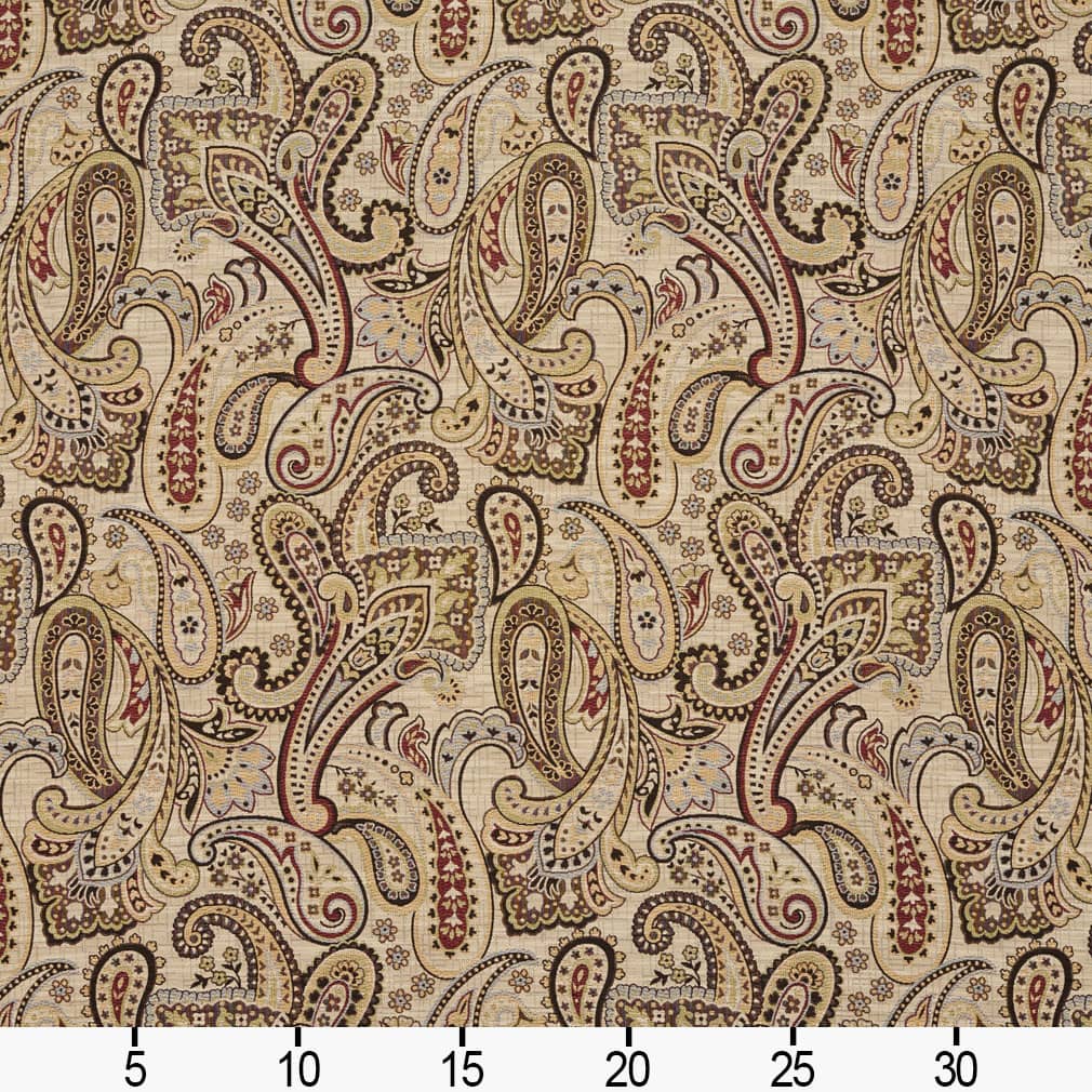 D2075 Paisley Veranda Phoenix Red & Burgundy Charlotte Fabrics
