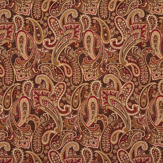 D2076 Paisley Adobe Phoenix Brown,Red & Burgundy Charlotte Fabrics