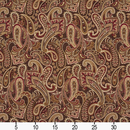 D2076 Paisley Adobe Phoenix Brown,Red & Burgundy Charlotte Fabrics