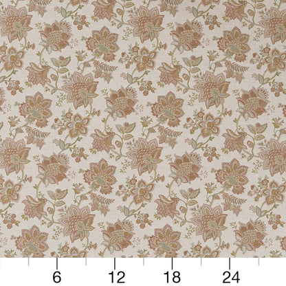 D2077 Floral Prairie Coral & Peach Charlotte Fabrics