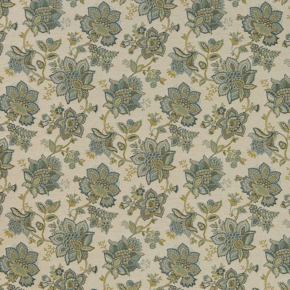 D2078 Floral Meadow Aqua & Teal Charlotte Fabrics