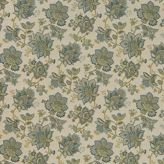 D2078 Floral Meadow Aqua & Teal Charlotte Fabrics