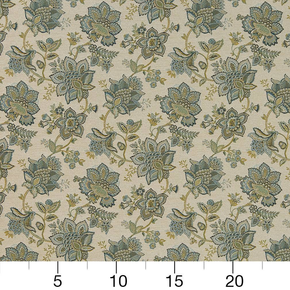 D2078 Floral Meadow Aqua & Teal Charlotte Fabrics