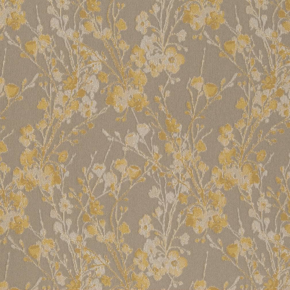 D2079 Floral Goldenrod Gold & Yellow,Grey & Silver Charlotte Fabrics