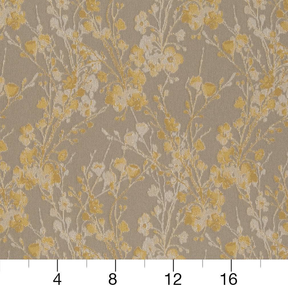 D2079 Floral Goldenrod Gold & Yellow,Grey & Silver Charlotte Fabrics