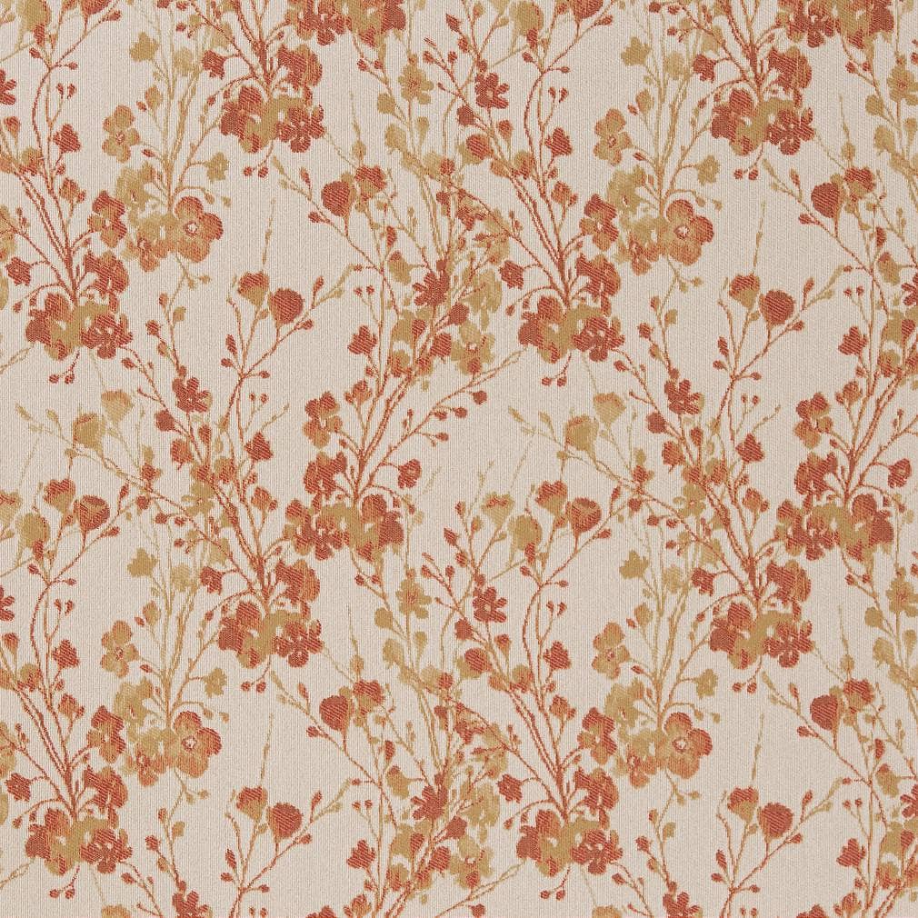 D2080 Floral Harvest Orange & Rust Charlotte Fabrics