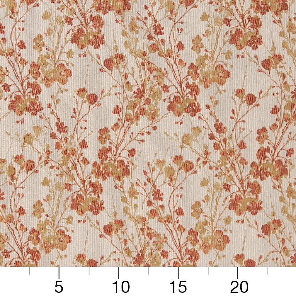 D2080 Floral Harvest Orange & Rust Charlotte Fabrics