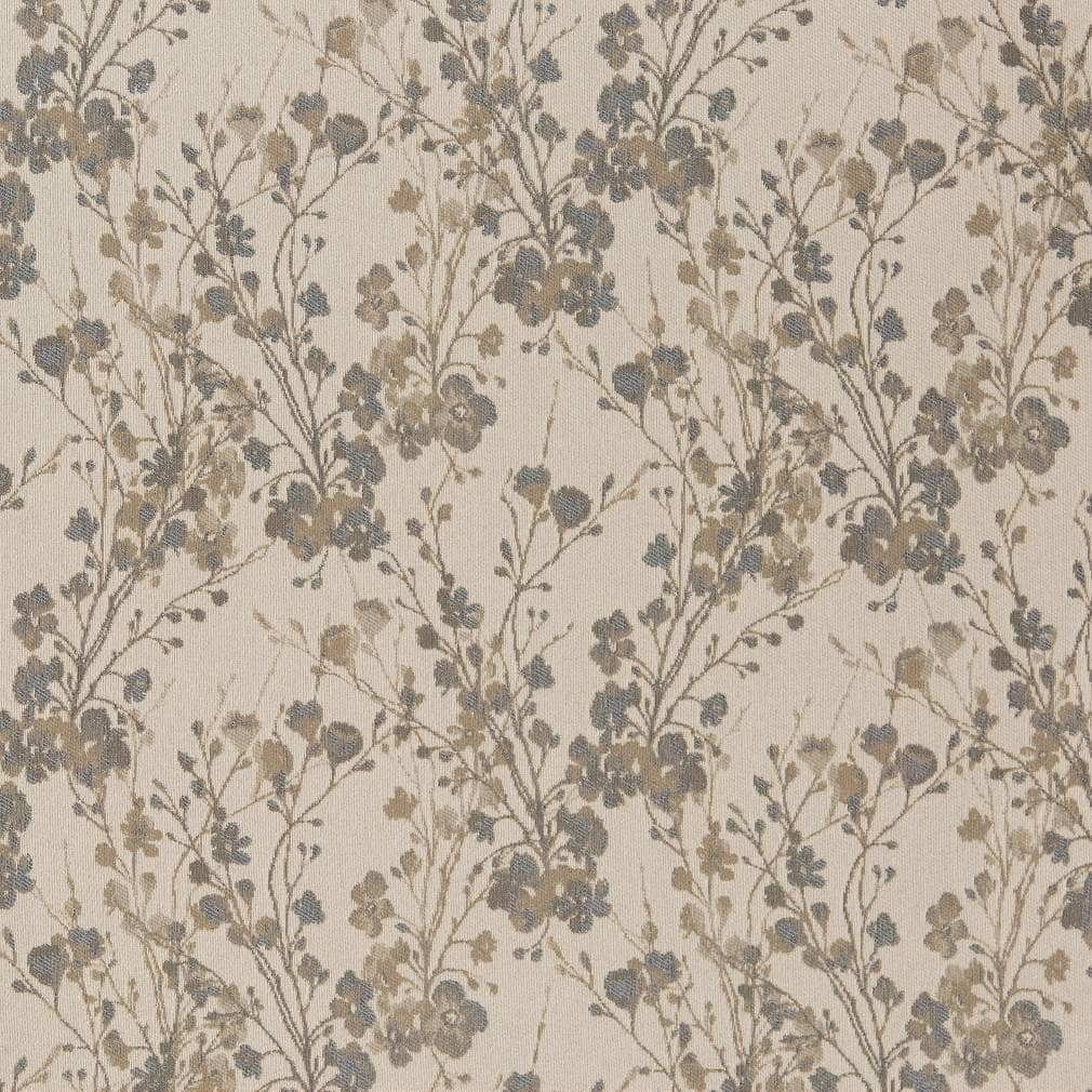 D2081 Floral Oxford Beige & Taupe,Blue Charlotte Fabrics