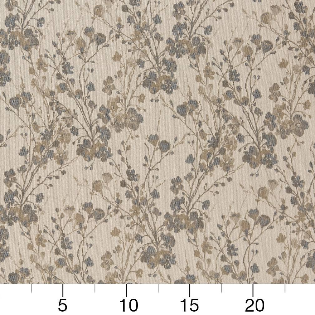 D2081 Floral Oxford Beige & Taupe,Blue Charlotte Fabrics