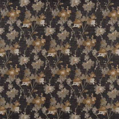 D2082 Floral Charcoal Grey & Silver Charlotte Fabrics