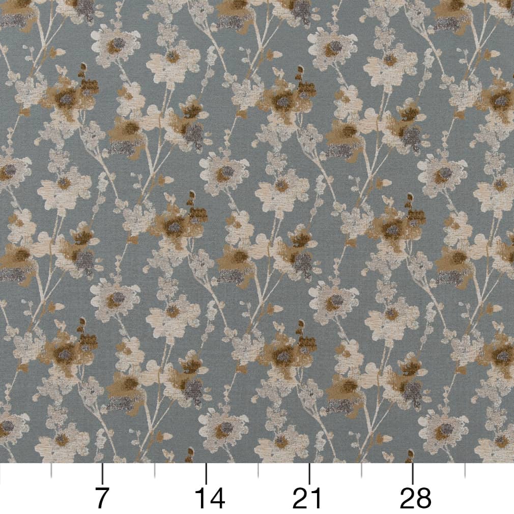 D2083 Floral Glacier Blue Charlotte Fabrics