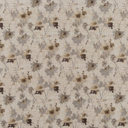 D2084 Floral Linen Beige & Taupe Charlotte Fabrics
